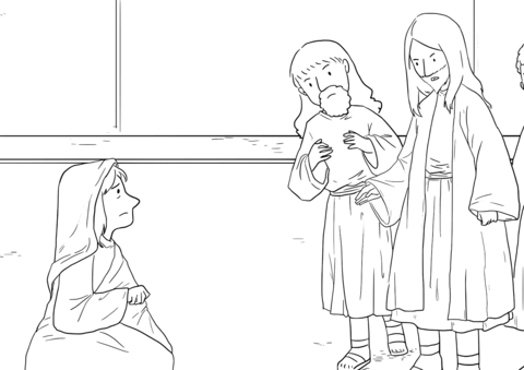 Matthew 15 26 Demonized Daughter Healed Coloring Page